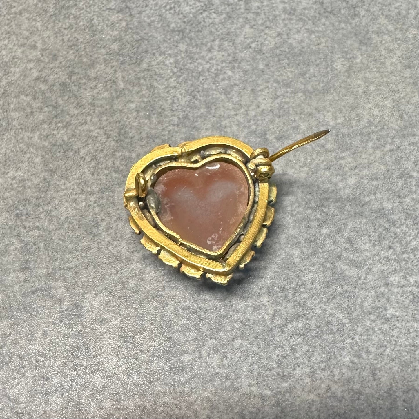 アンティークサフィレット ハート ブローチ