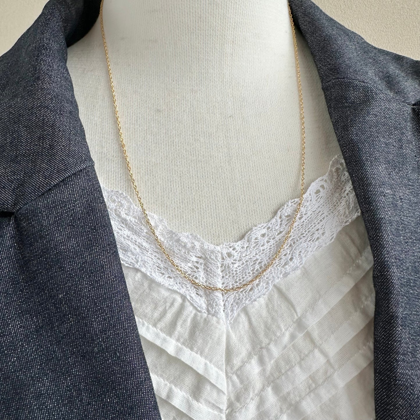 14ctゴールドフィルド ロープネックレスチェーン 50cm