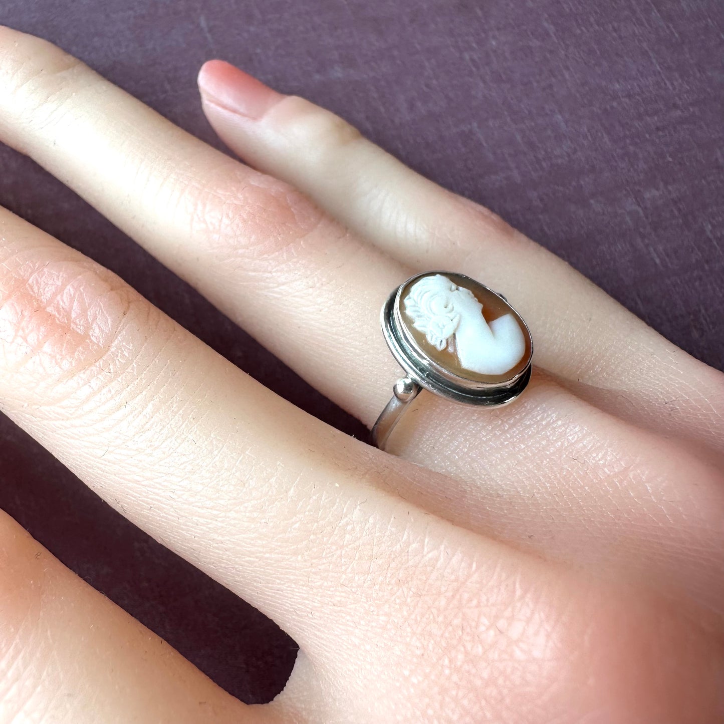 シェルカメオ ヴィンテージリング 15号