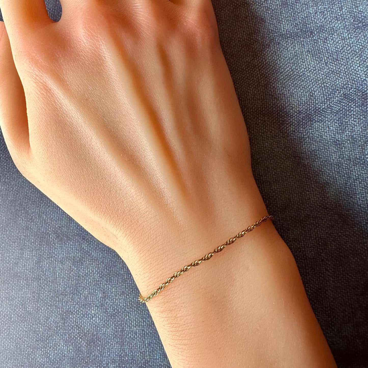9ctゴールド ロープチェーン ブレスレット 50cm