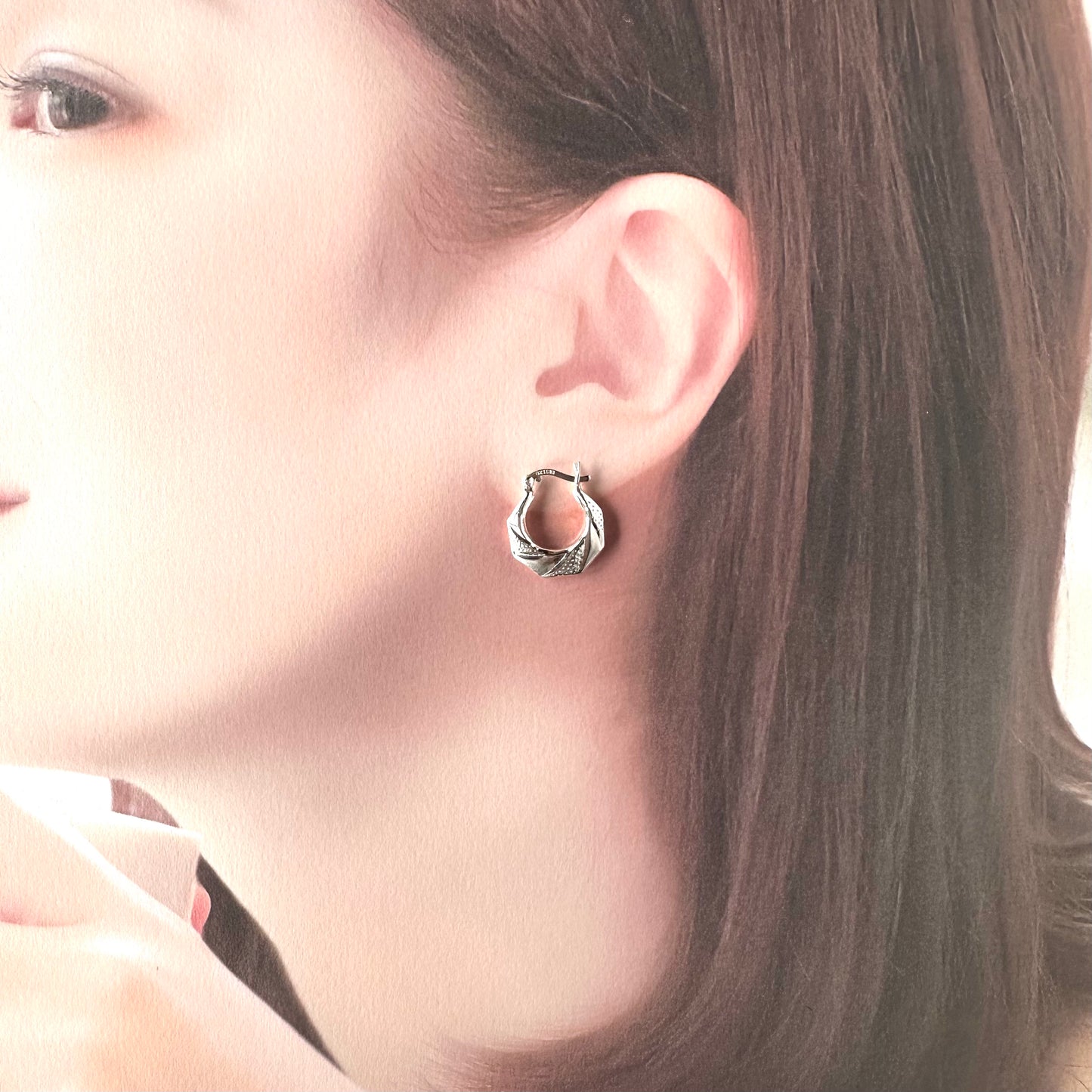 スターリングシルバー フープピアス