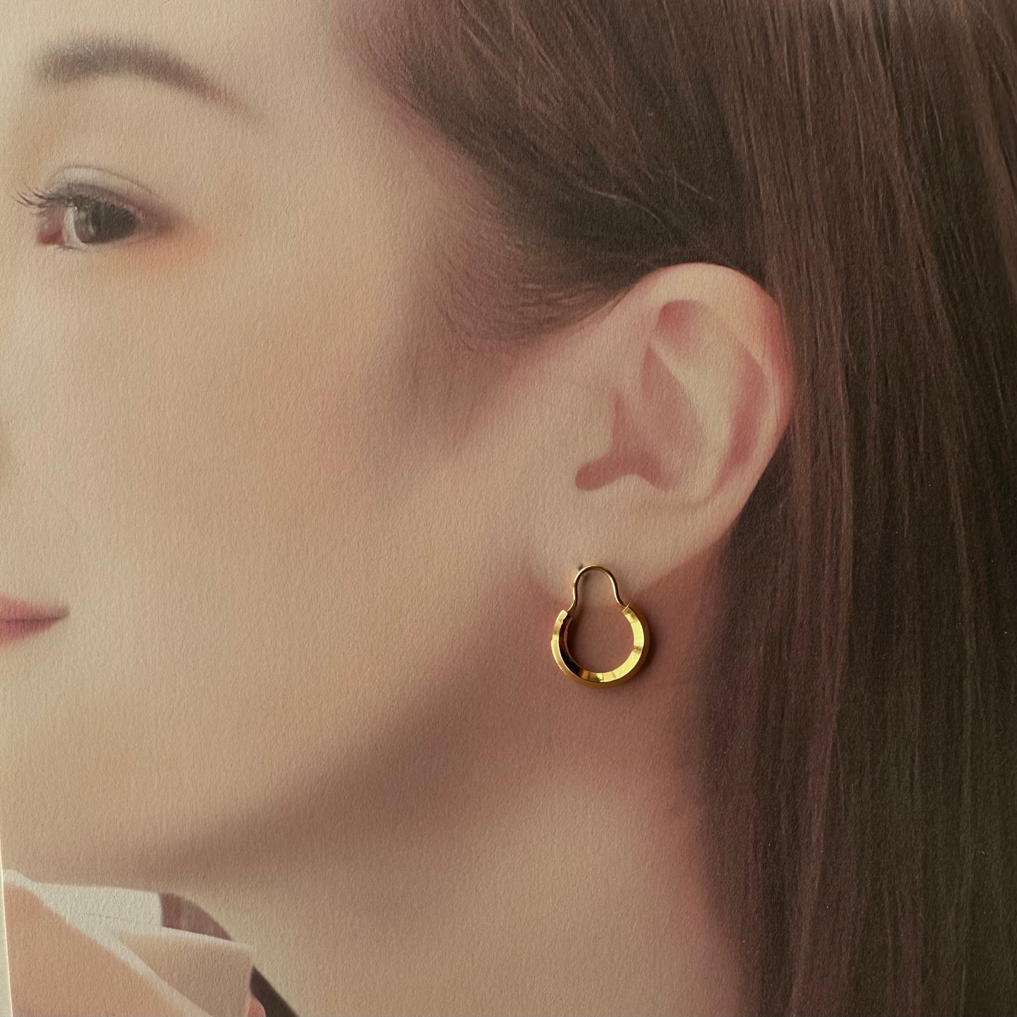 ロールドゴールド フープピアス