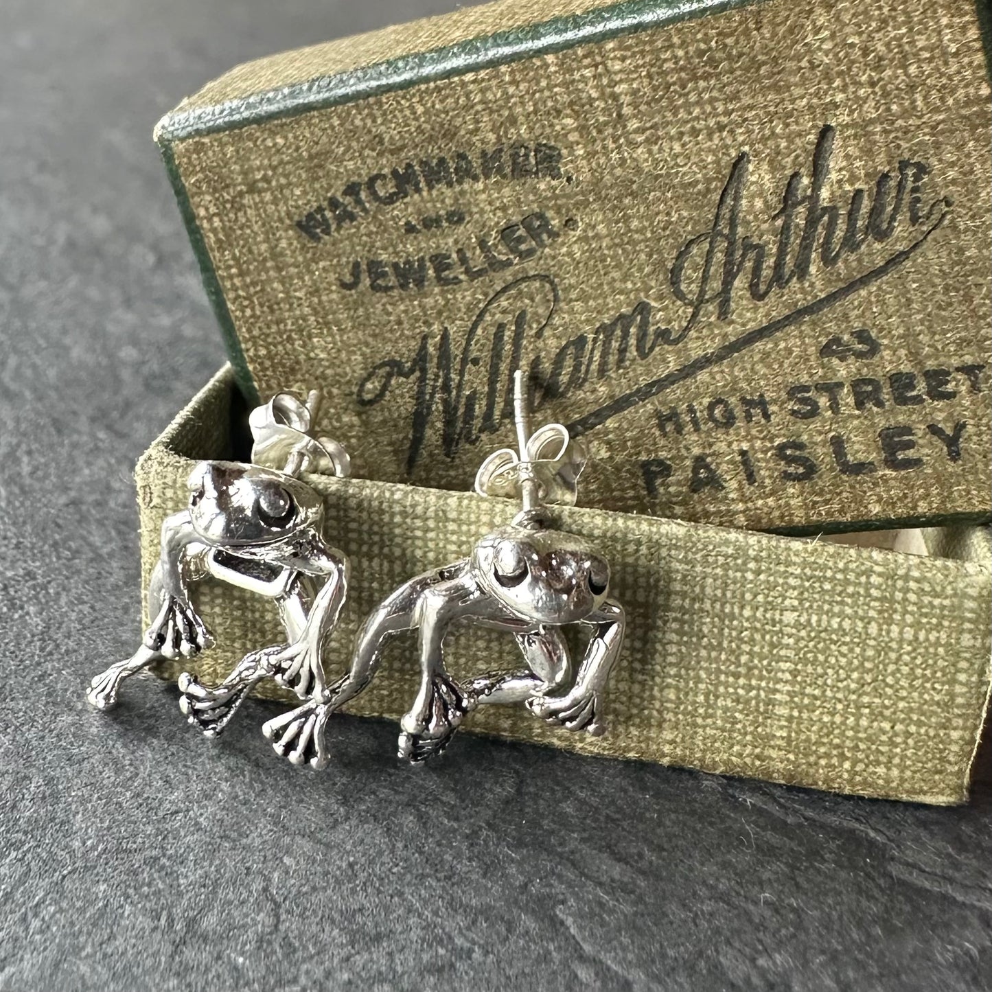 ヴィンテージシルバーピアス フロッグ