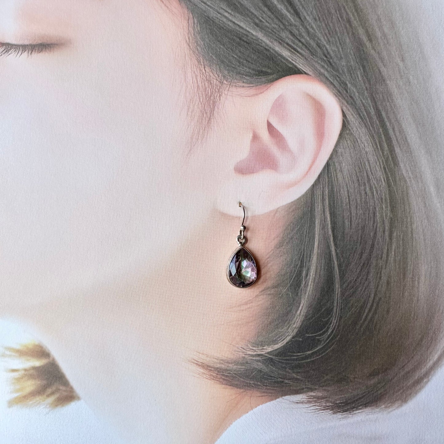 レインボーカラーグラス ピアス