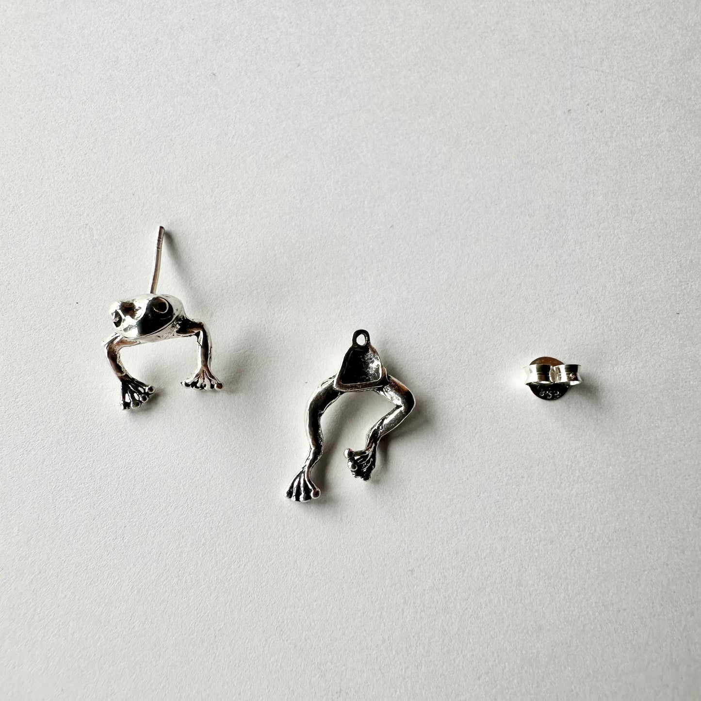 ヴィンテージシルバーピアス フロッグ