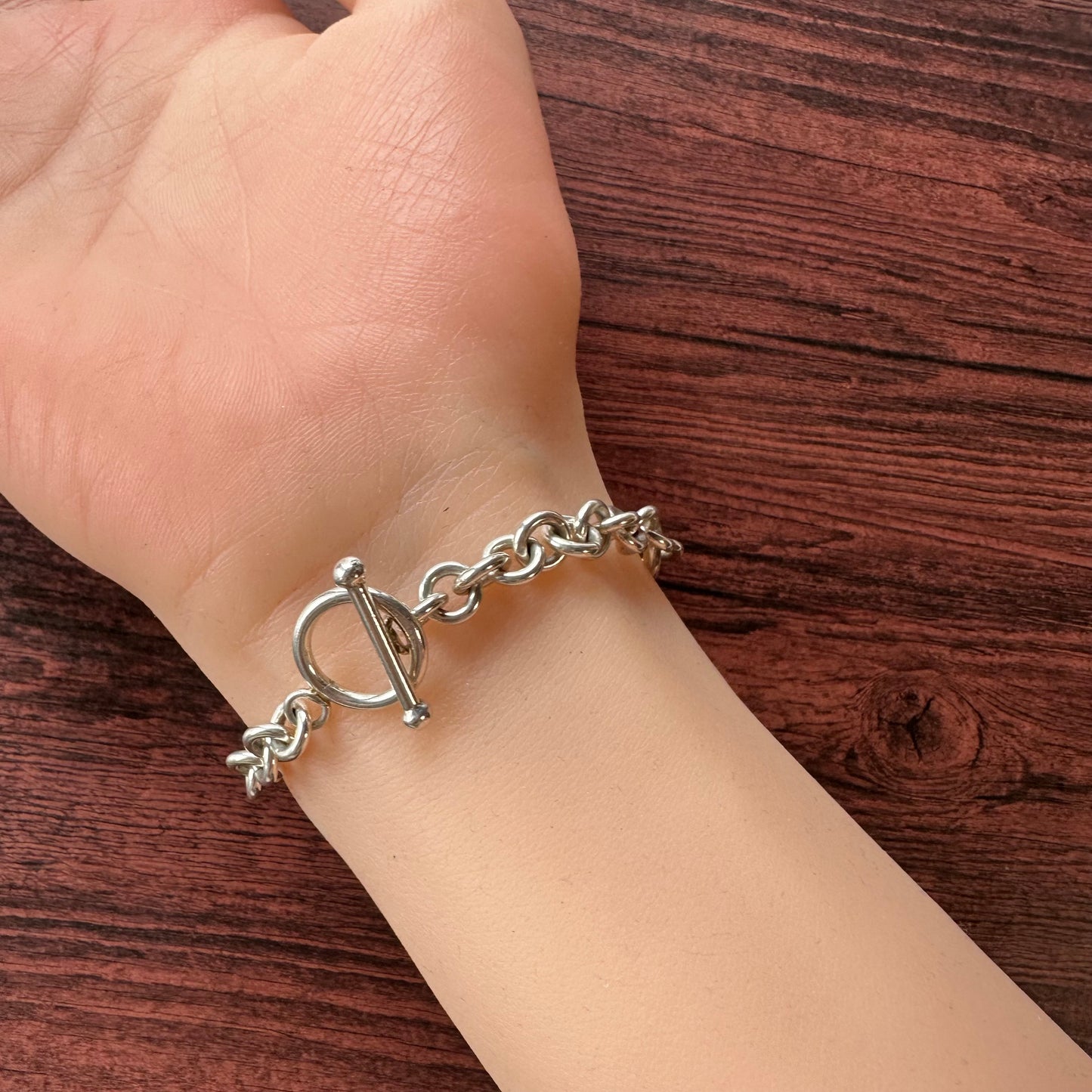 スターリングシルバー トグルクラスプ ブレスレット