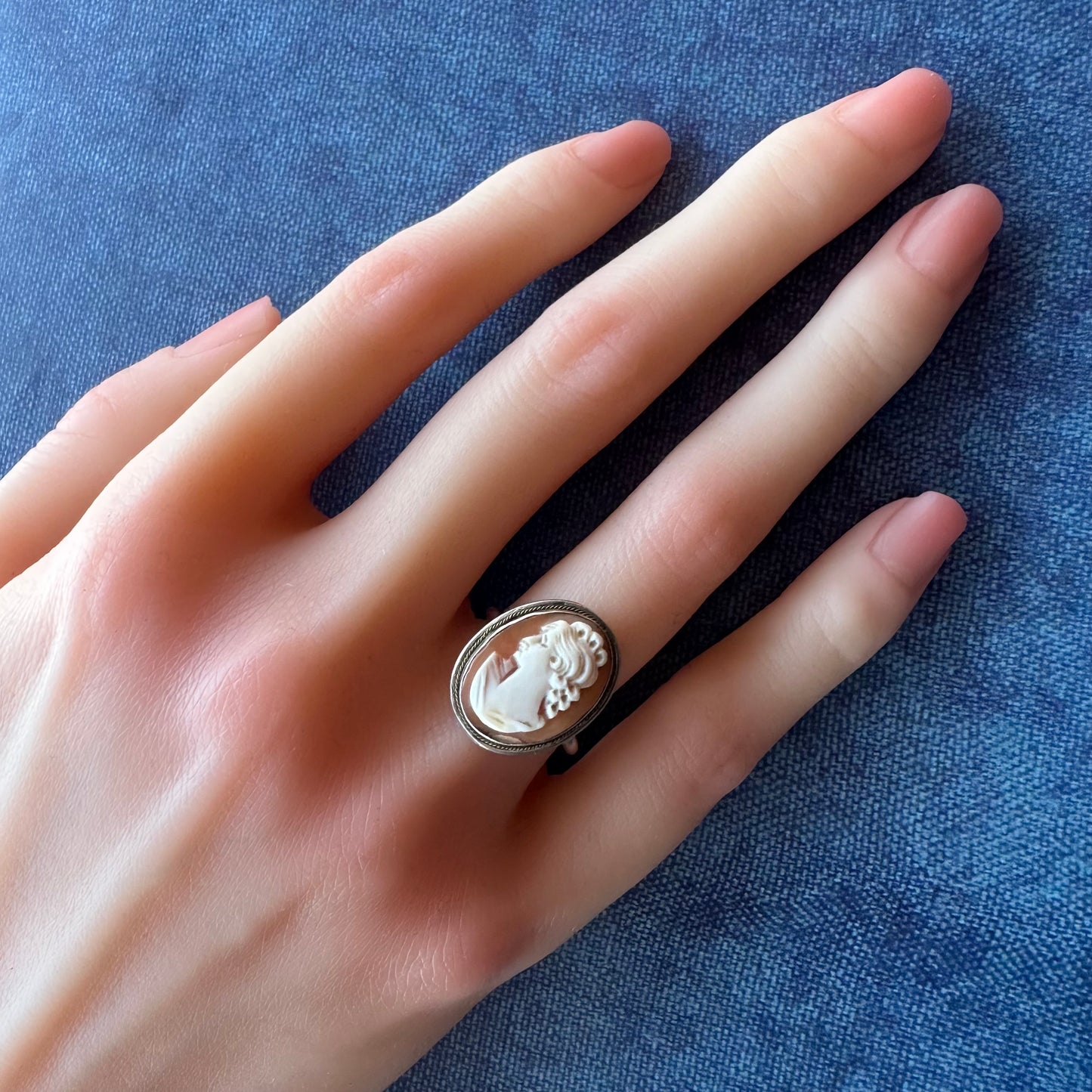 シェルカメオ ヴィンテージリング 14.5号