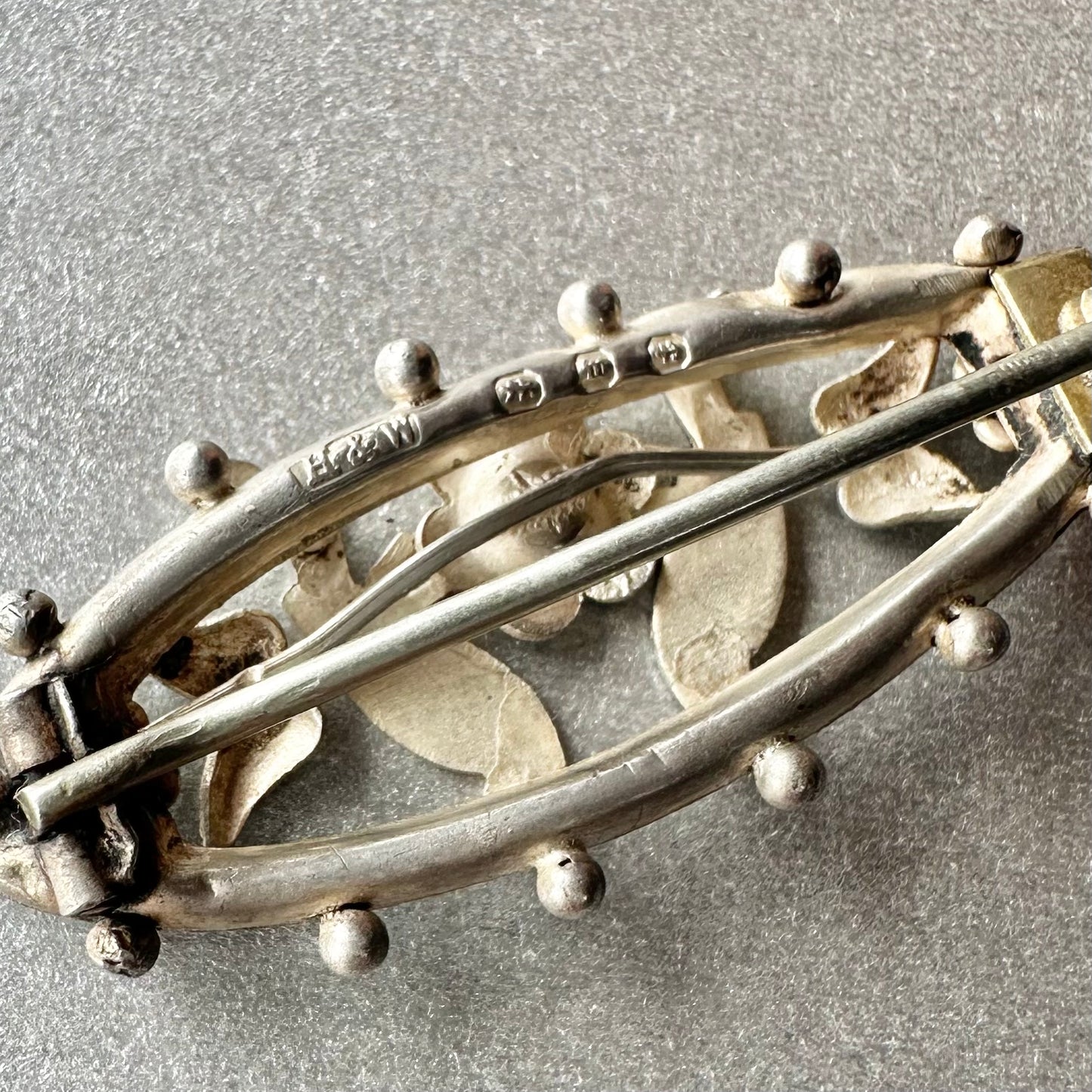 ヴィクトリアン ダブルバード ブローチ スターリングシルバー バーミンガム 1896年