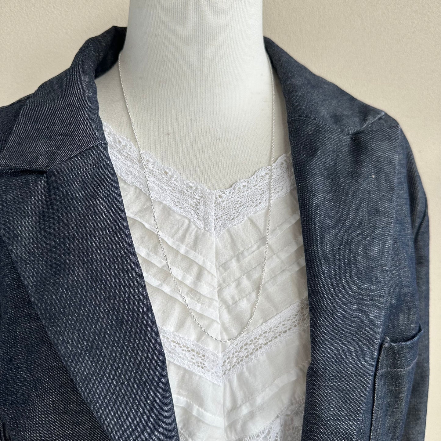 スターリングシルバー ロープネックレスチェーン 60cm
