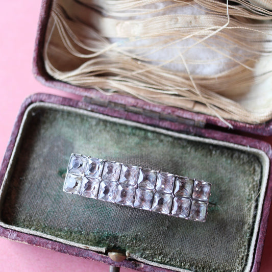 ジョージアン ブラックドットペースト ブローチ