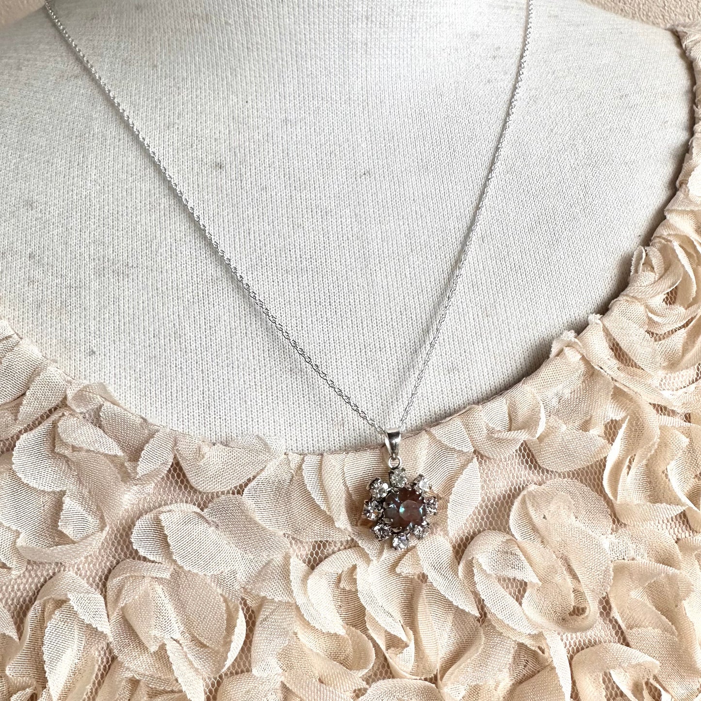 アンティークサフィレット&クリアグラス ペンダントトップ