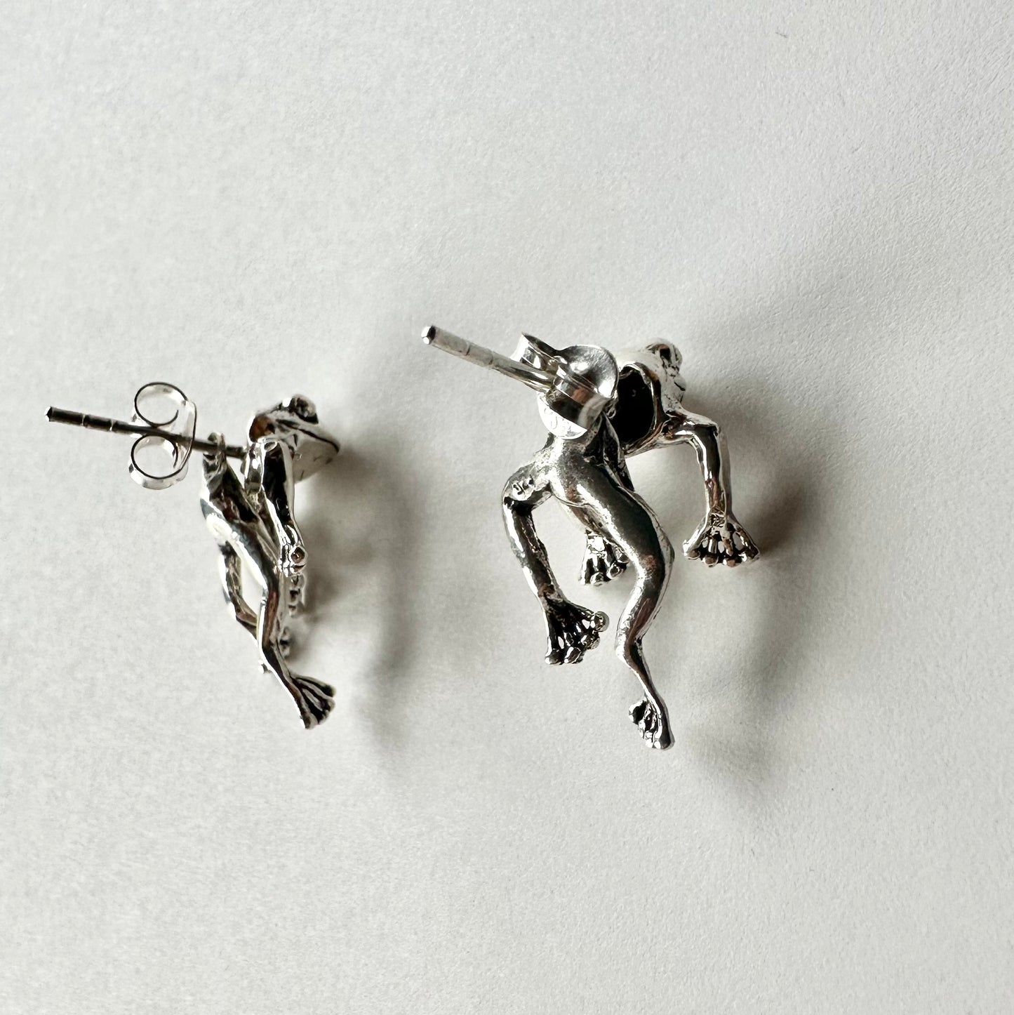 ヴィンテージシルバーピアス フロッグ