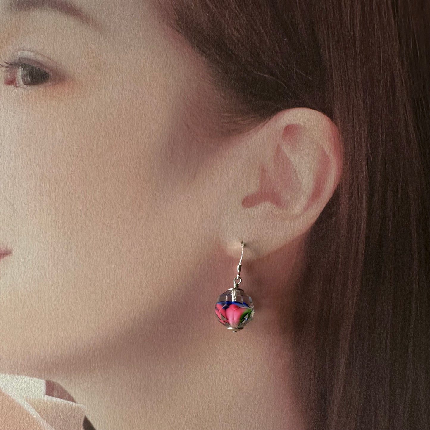 トライカラーグラス イヤリング