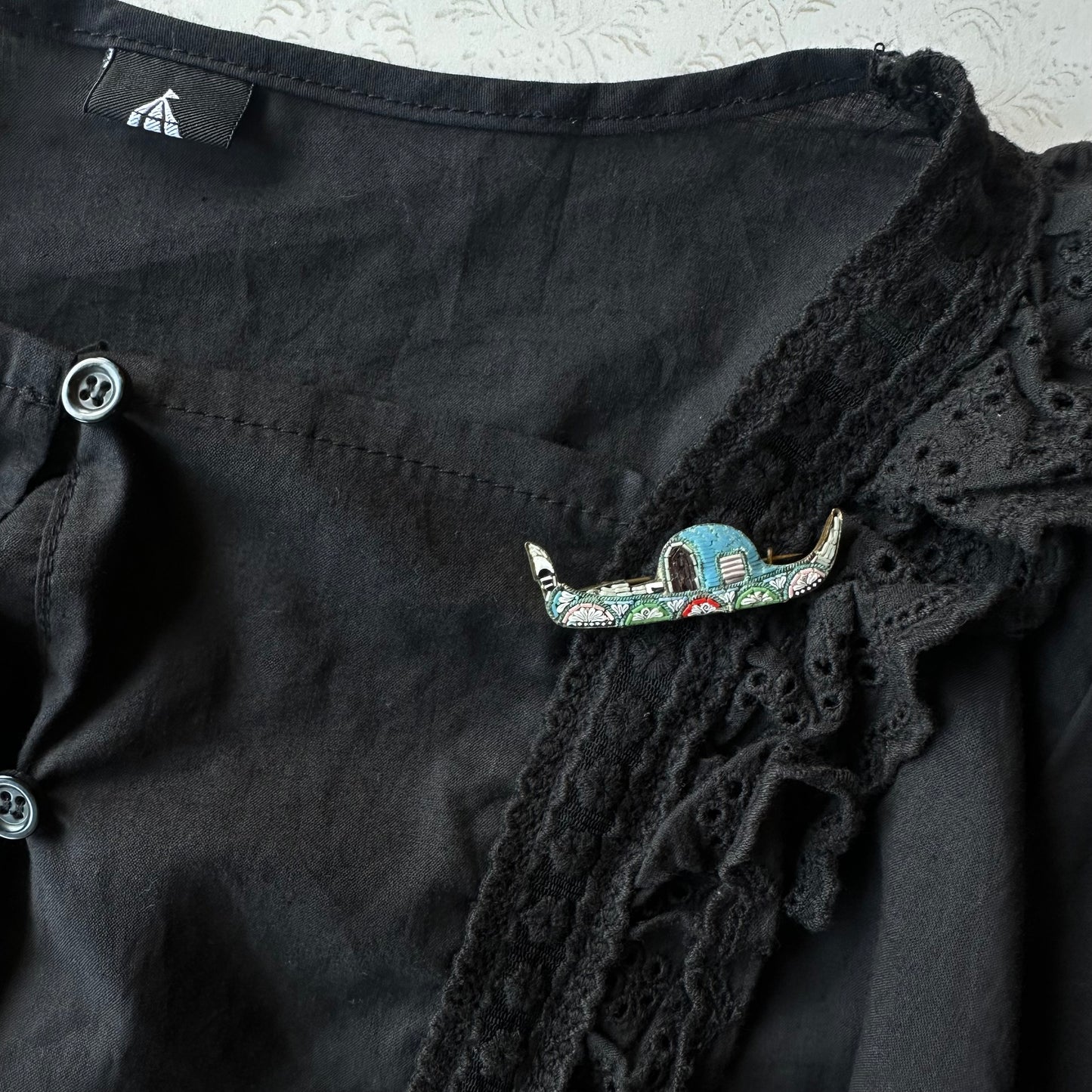 マイクロモザイク ゴンドラ ブローチ