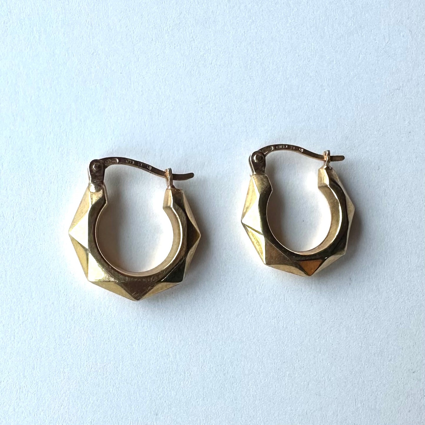 ヴィンテージ 9ctゴールド ファセットピアス