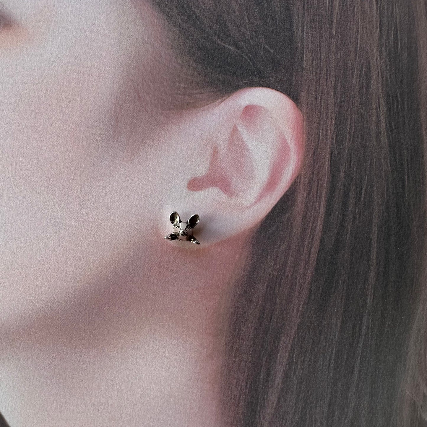 マウス スターリングシルバー フロント&バック ヴィンテージピアス