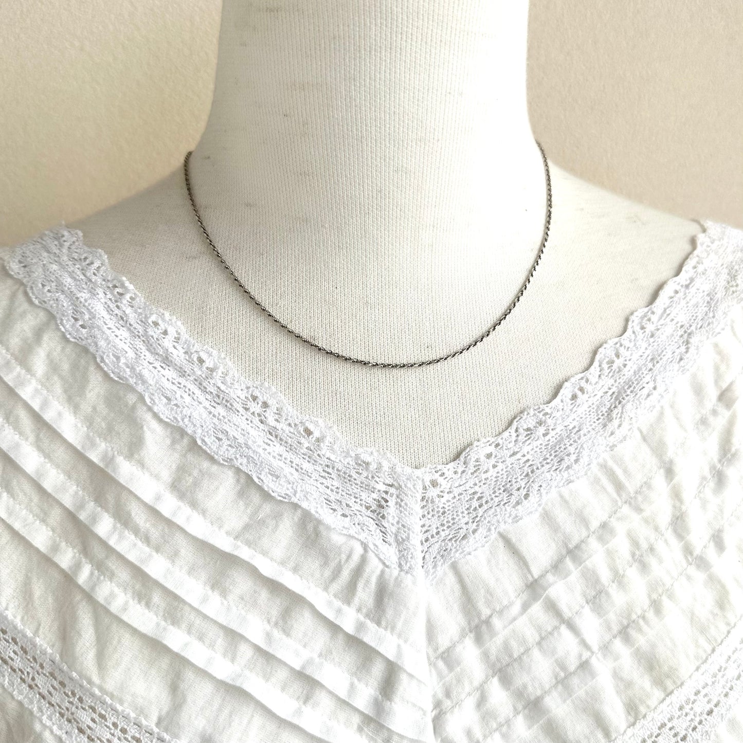 ヴィンテージ スターリングシルバー ロープネックレスチェーン 40cm