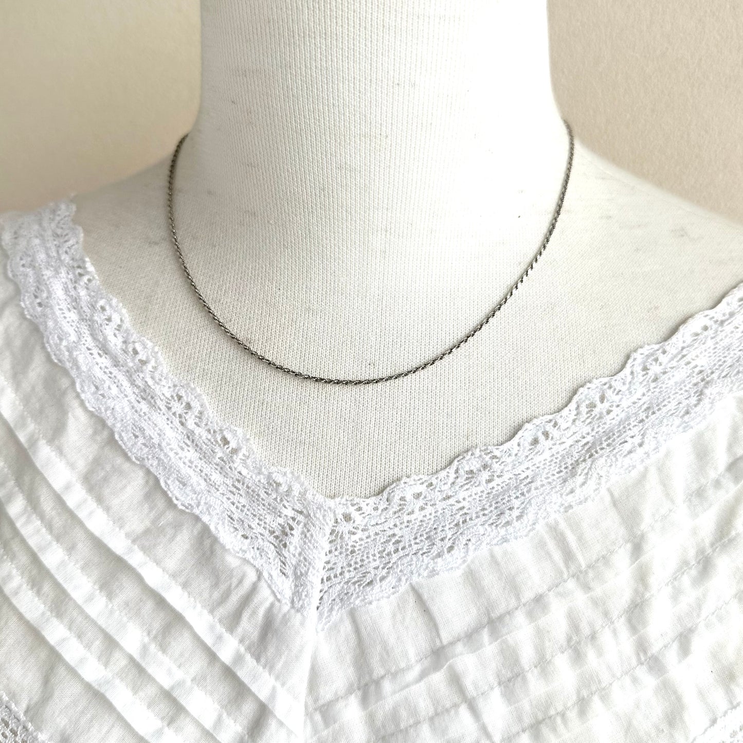 ヴィンテージ スターリングシルバー ロープネックレスチェーン 40cm