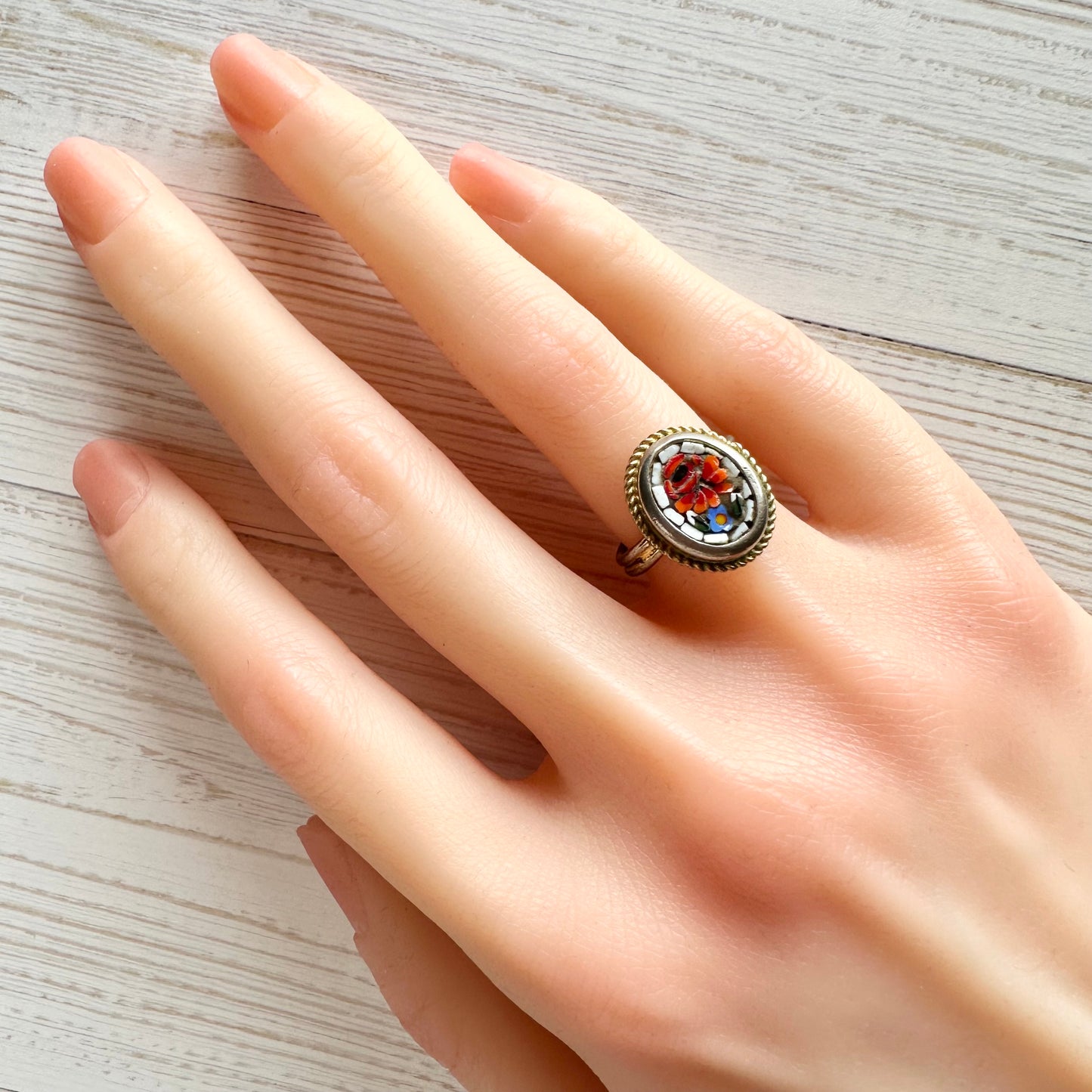 マイクロモザイク ヴィンテージリング