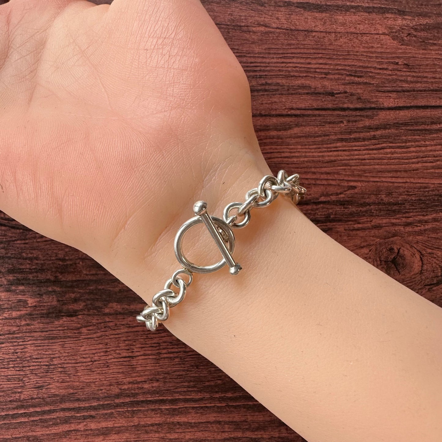 スターリングシルバー トグルクラスプ ブレスレット
