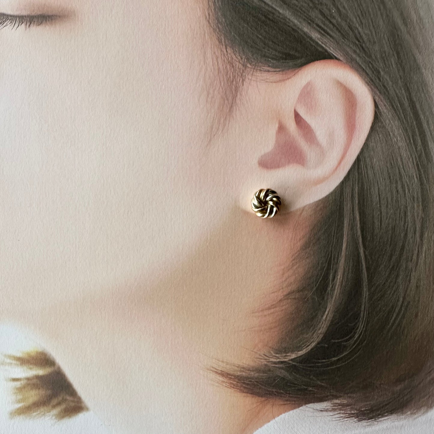 9ctゴールド ツイスト ピアス