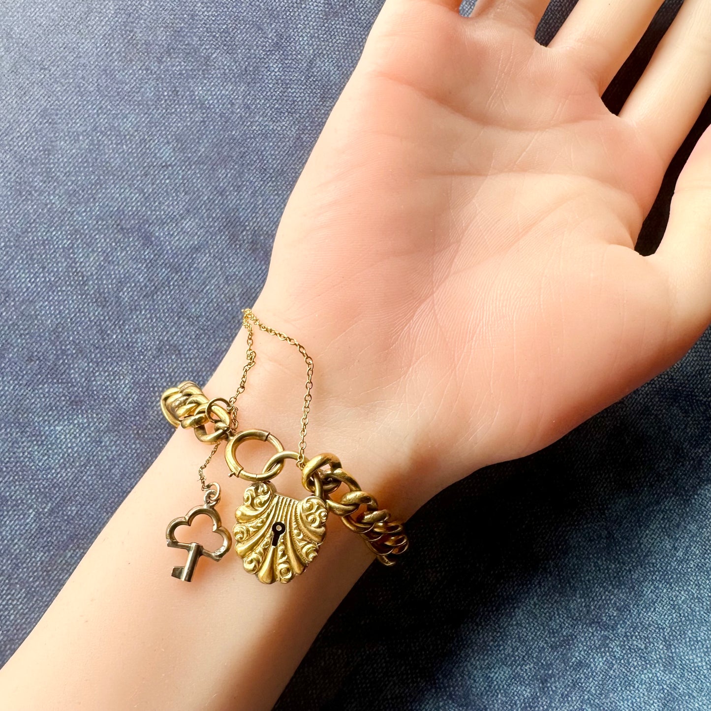 12Kゴールドフィルド パドロック ブレスレット