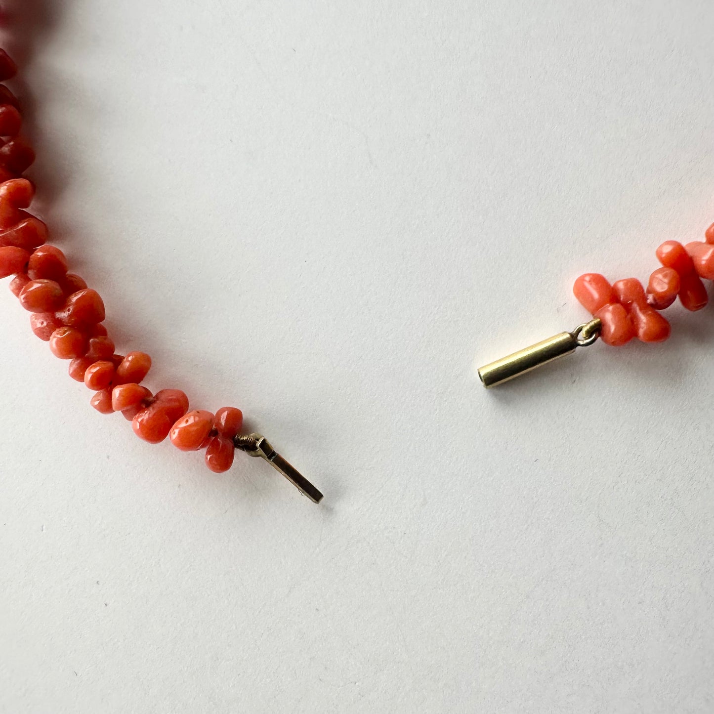 アンティークコーラル バレルクラスプ ネックレス(鑑別書付)