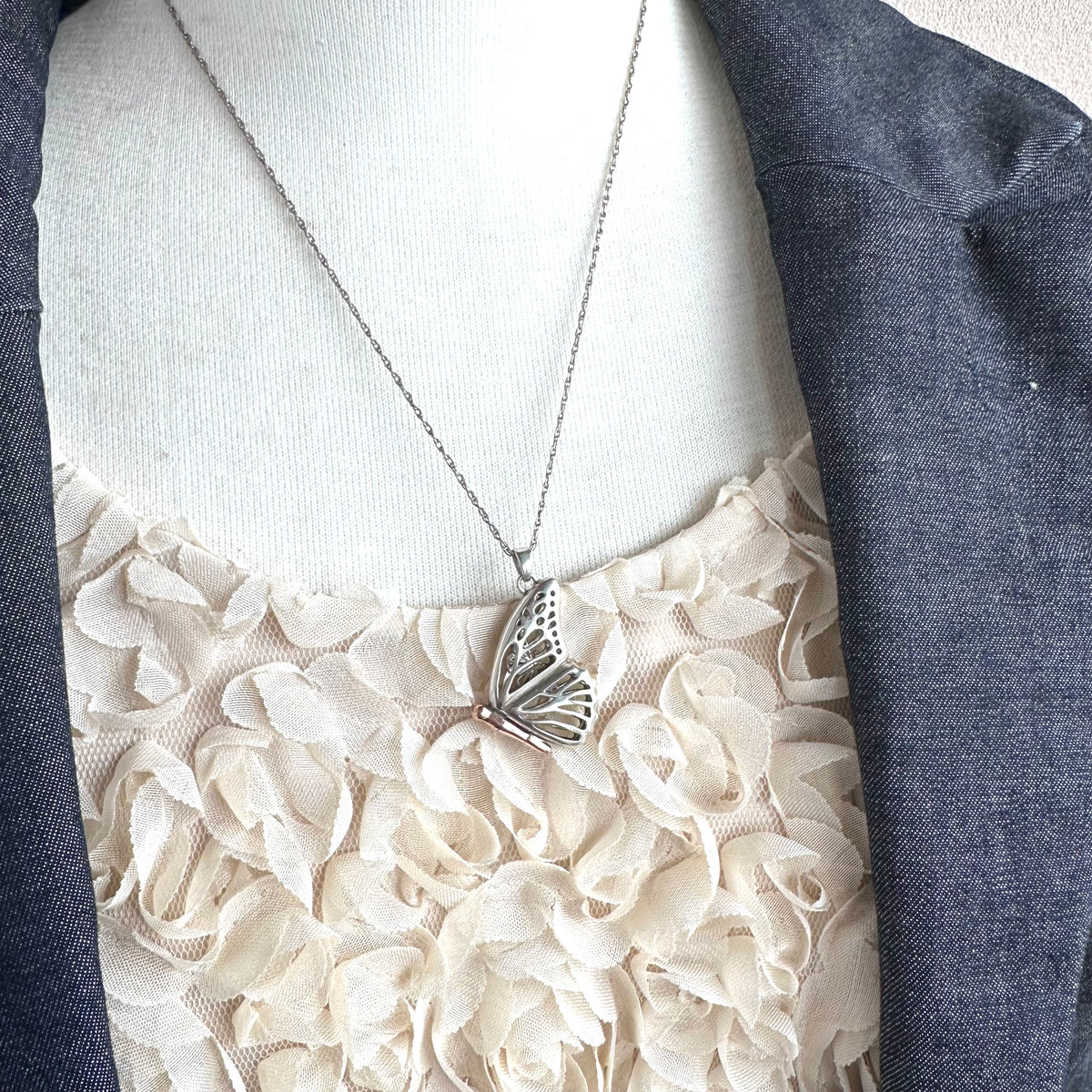 Clogau ウェルシュゴールド&シルバー バタフライ ペンダントトップ