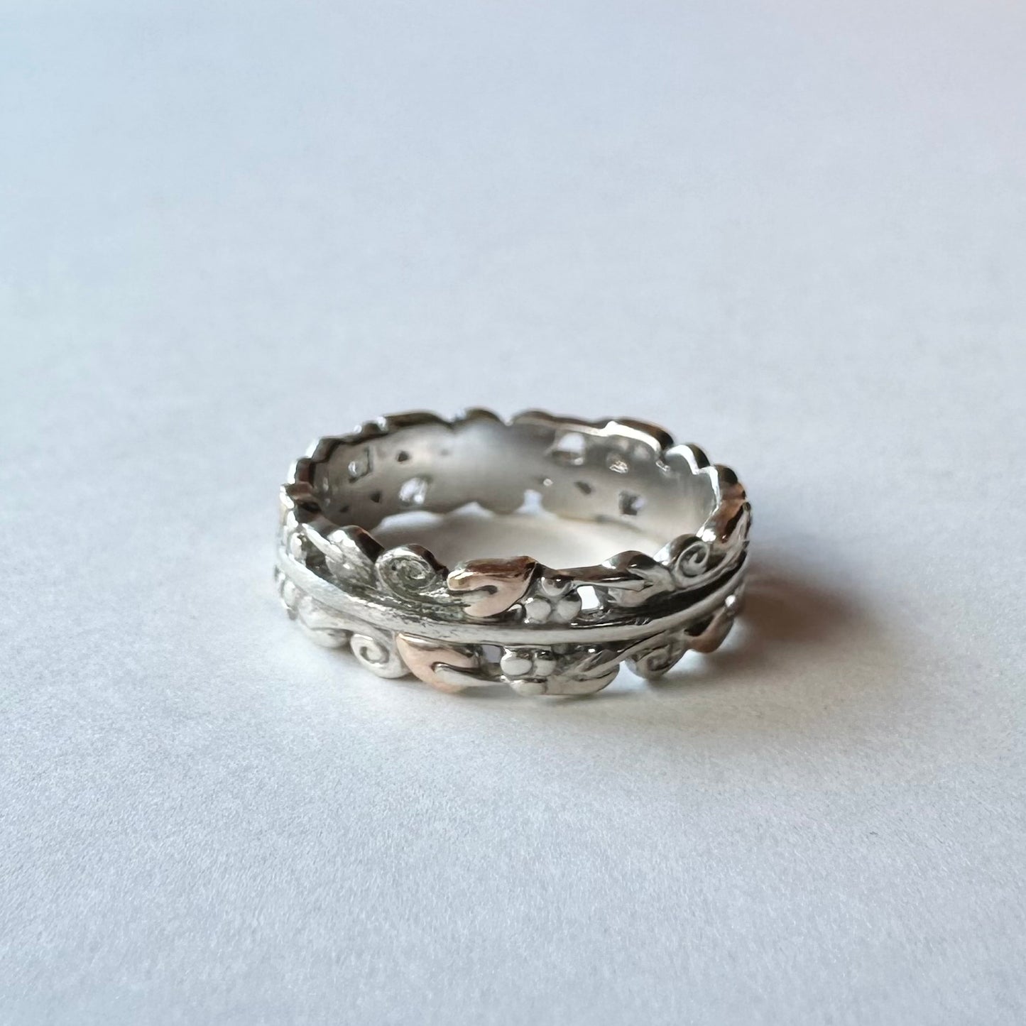 ツリーオブライフ CLOGAU スターリングシルバー&ウェルシュゴールドリング 12号