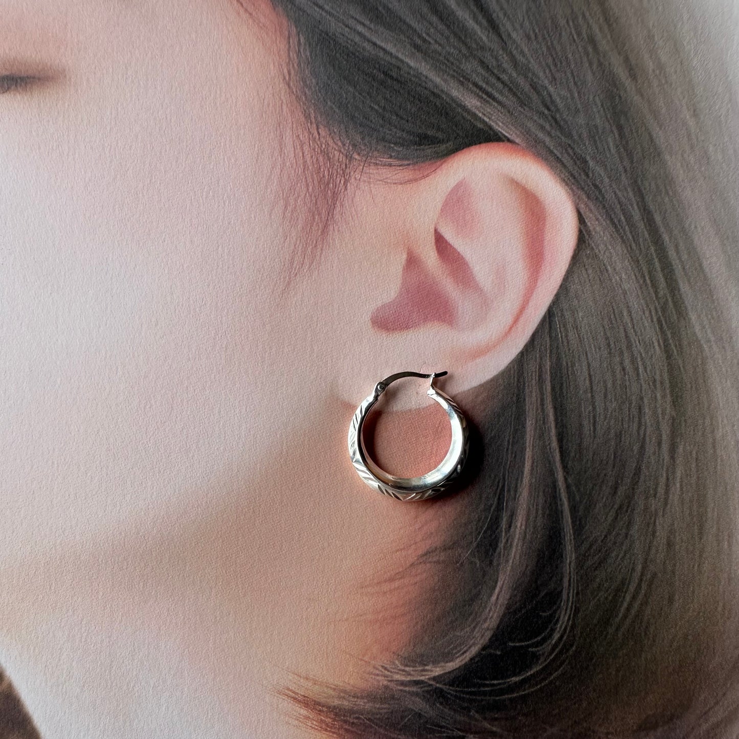 スターリングシルバー フープピアス