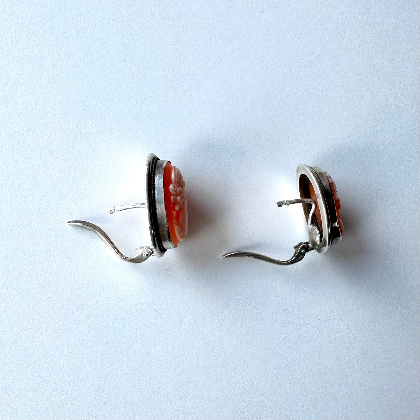 シェルカメオ シルバー ヴィンテージピアス