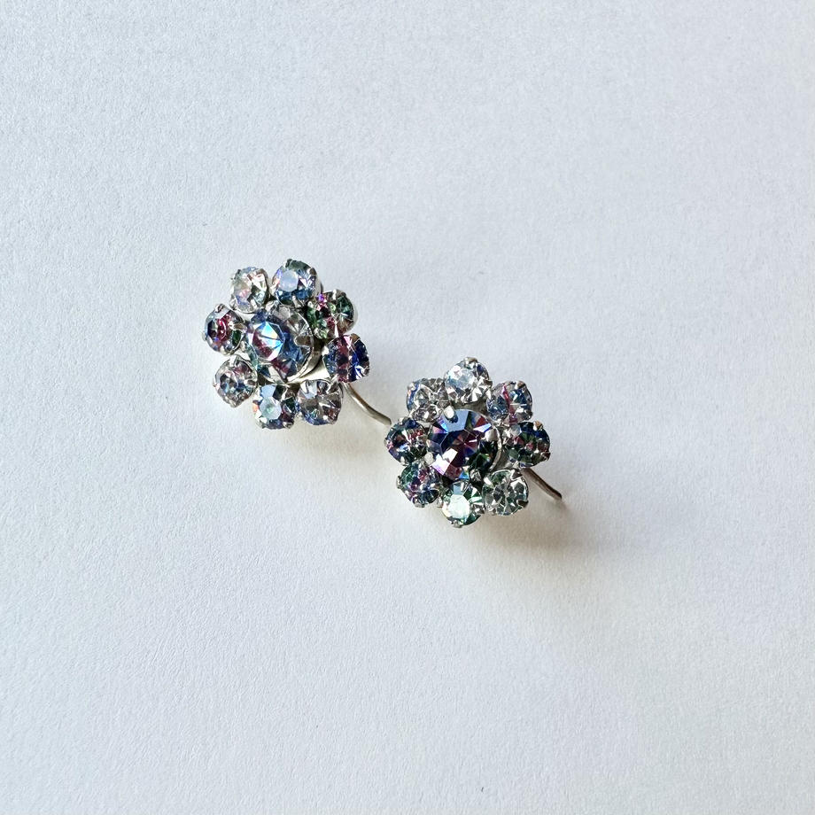アイリスグラス クラスター ヴィンテージピアス