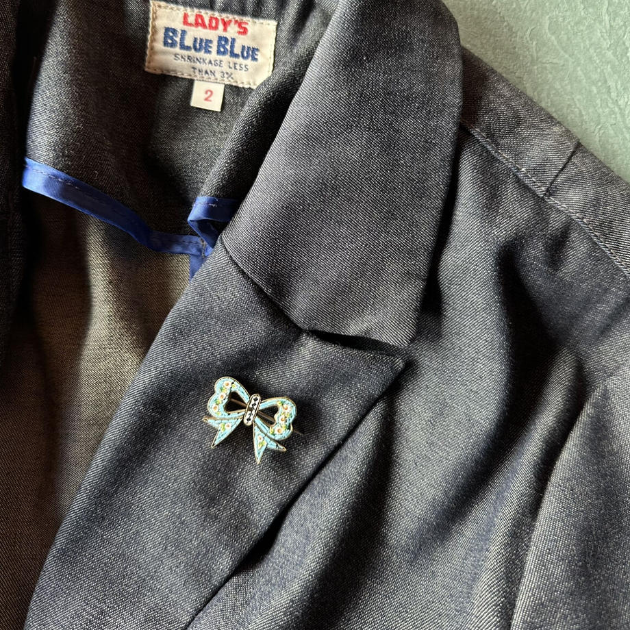 マイクロモザイク マーガレット&リボン ブローチ