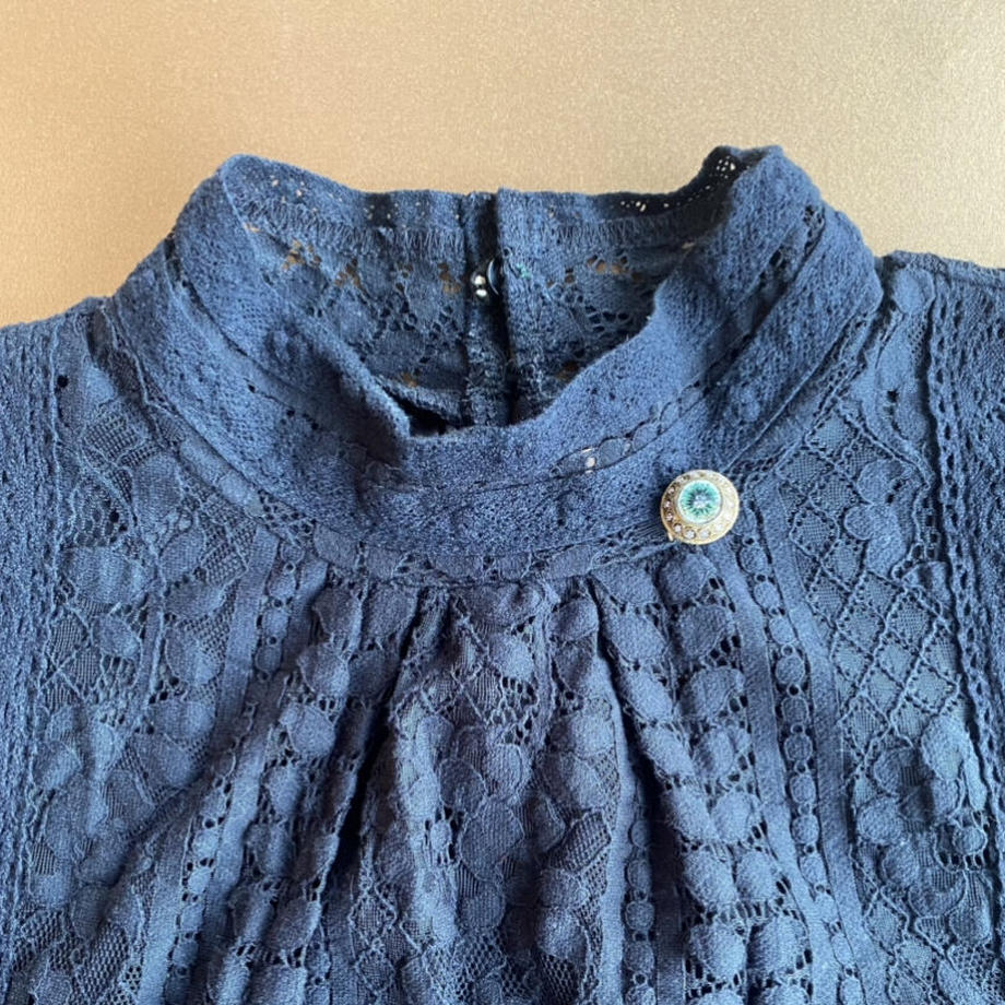 マイクロモザイク わすれな草 ミニブローチ