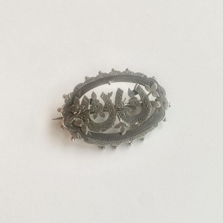 ダブルホースシュー アンティーク ブローチ 1890年