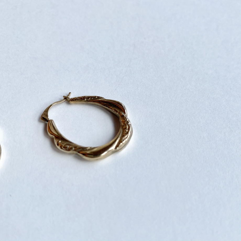 9Kゴールド フープピアス