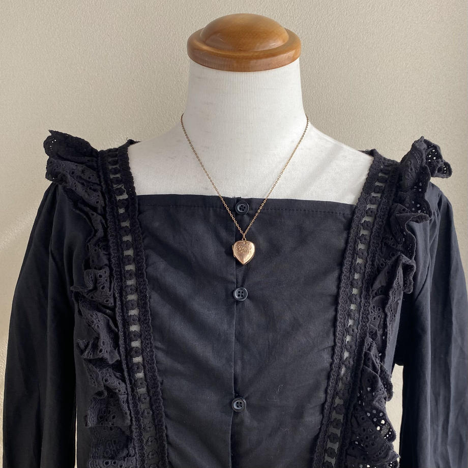 エードワーディアン 9ctB&F ハートロケット ネックレス