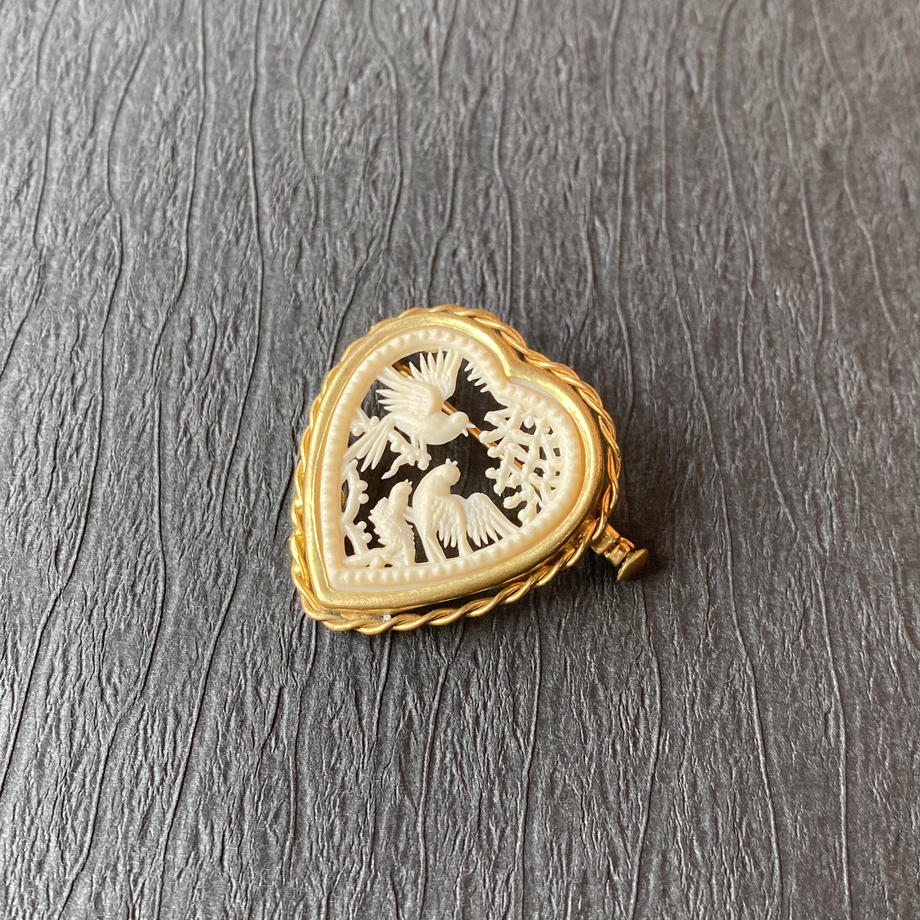 フレンチカットセルロイド ハミングバード ブローチ