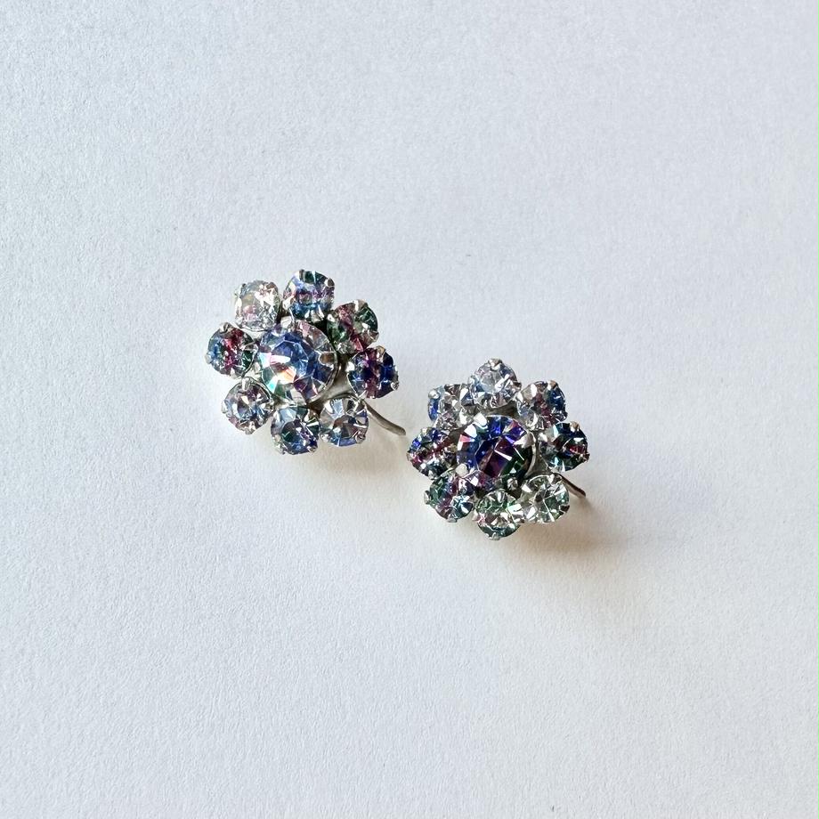 アイリスグラス クラスター ヴィンテージピアス