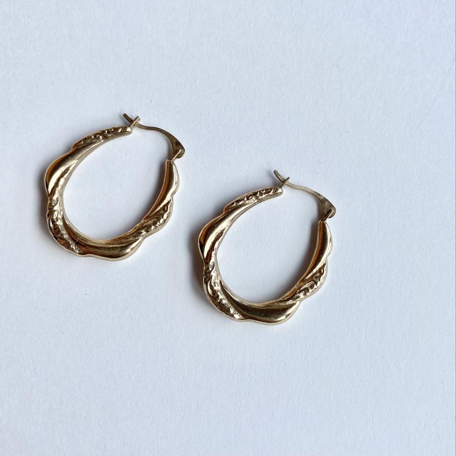 9Kゴールド フープピアス