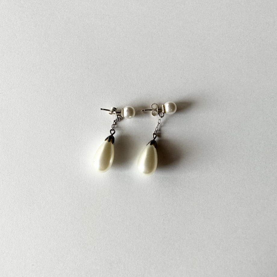 グラスパール ドロップピアス