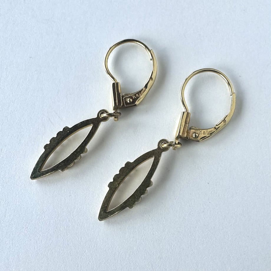 K&L 14ctロールドゴールド モダンリーフ ピアス