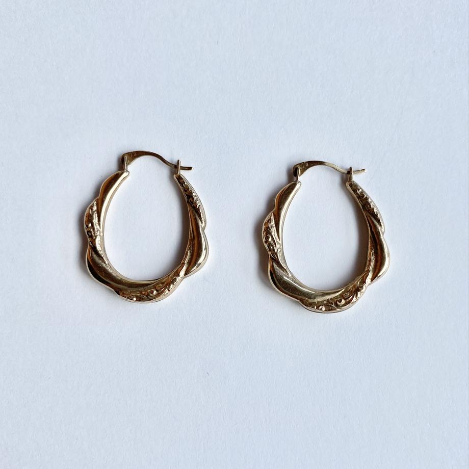 9Kゴールド フープピアス