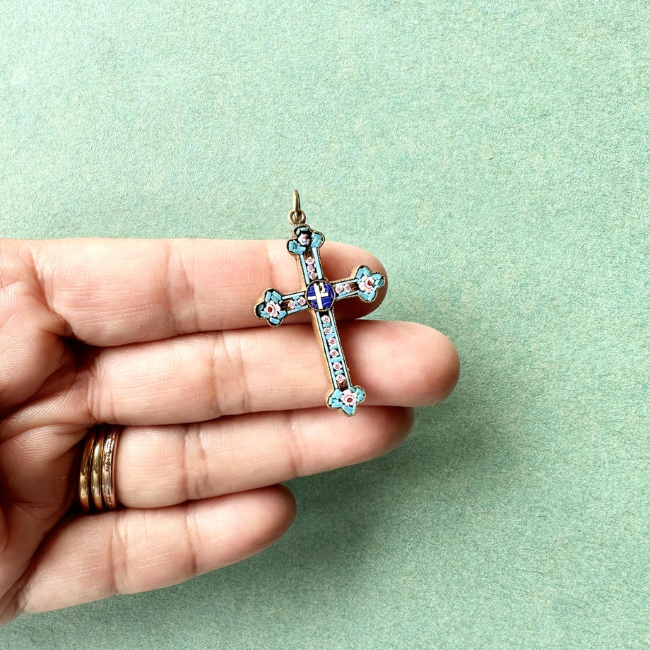 マイクロモザイク クロス ペンダントトップ