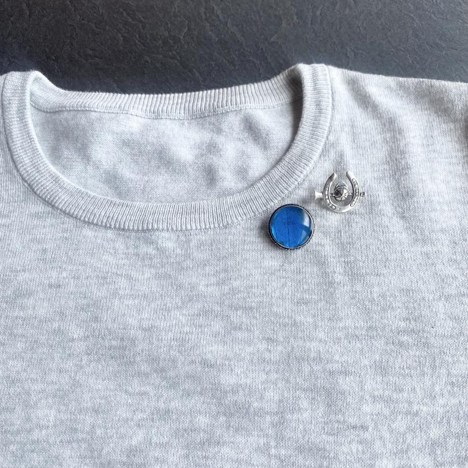 ホースシュー&ヘルメット シルバーブローチ