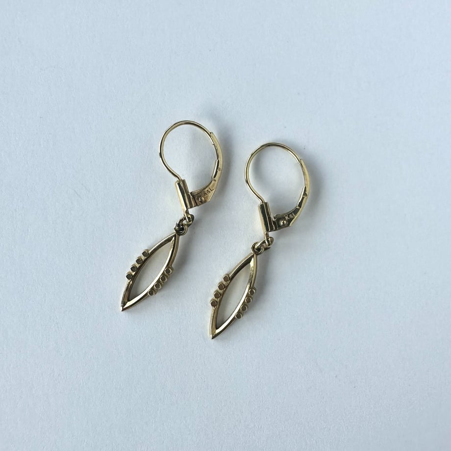K&L 14ctロールドゴールド モダンリーフ ピアス