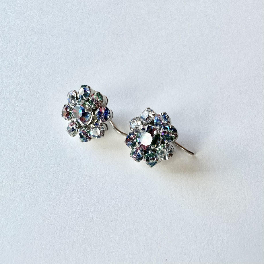 アイリスグラス クラスター ヴィンテージピアス