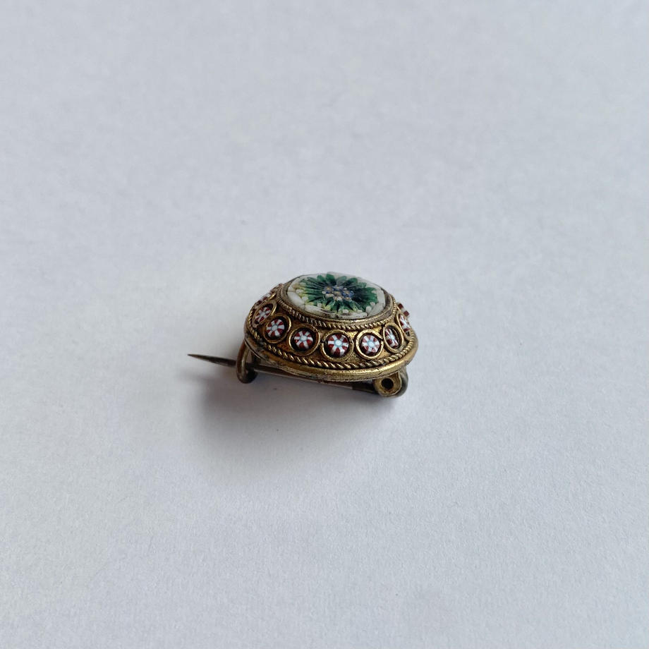 マイクロモザイク わすれな草 ミニブローチ
