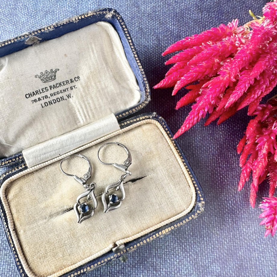 K&L スターリングシルバー&ブルーサファイア ピアス(ソーティングメモ付)