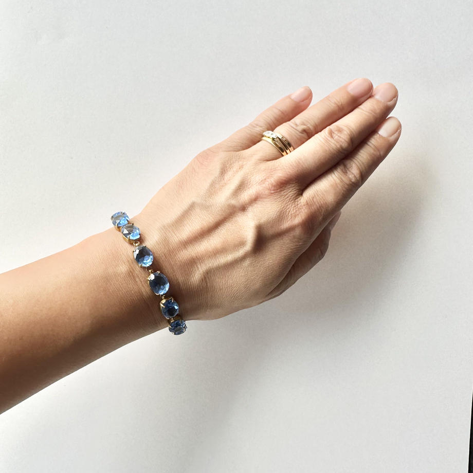 エドワーディアン ブルーカラーグラス ブレスレット